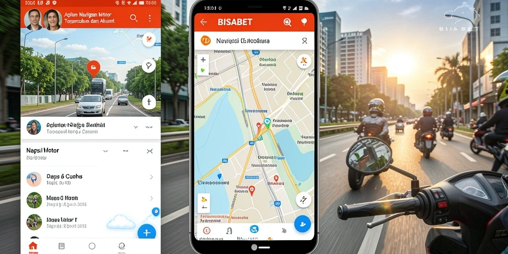 Antarmuka aplikasi BISABET untuk navigasi motor yang intuitif dan informatif.