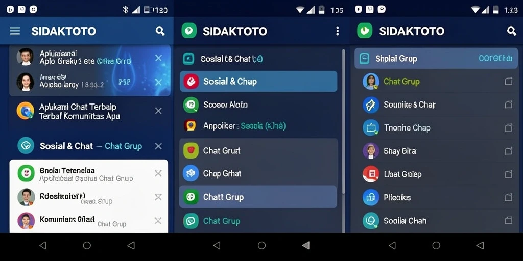 Tampilan antarmuka SIDAKTOTO dengan fitur chat grup yang interaktif.