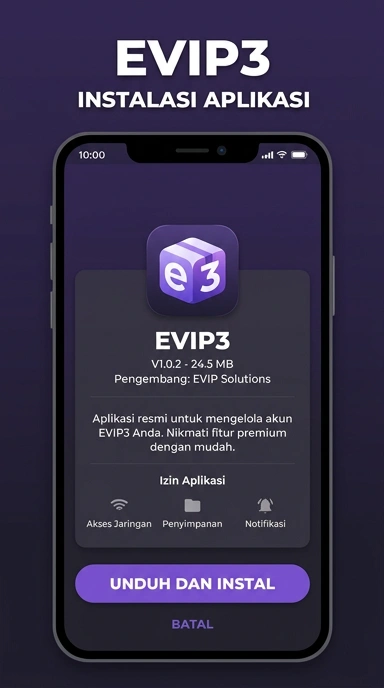 Tampilan halaman APK evip3